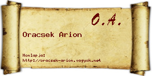Oracsek Arion névjegykártya